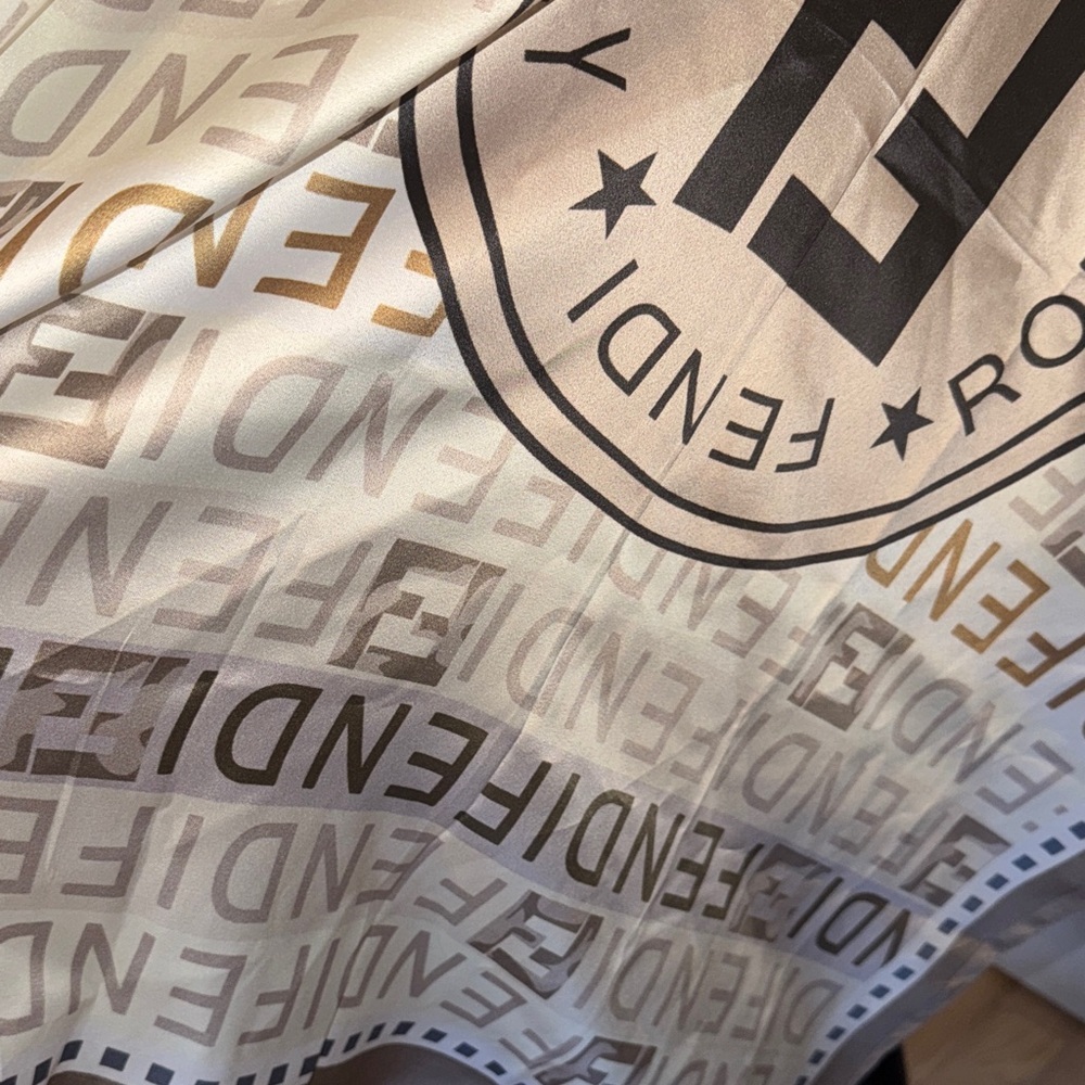 Beige and Brown Logo Shawl - Picture 5 of 16